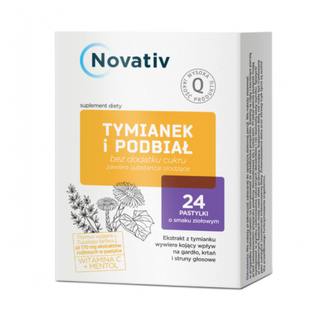 Novativ Tymianek I Podbiał tabletki do ssania 24 tabl Apteka