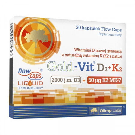 Olimp Gold-Vit D3 2000 j.m. +K2, 30 kapsułek (data ważności