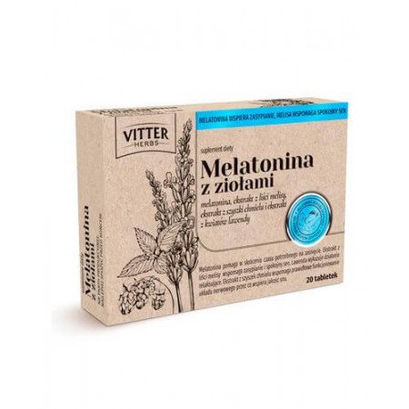 Melatonina 1 mg z ziołami na bezsenność Vitter Herbs 20