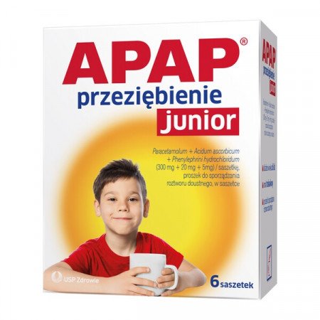 Apap Przeziębienie Junior Paracetamol 6sasz. (data ważności