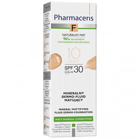 Pharmaceris F, fluid matujący, Light 10, SPF 30, 30 ml