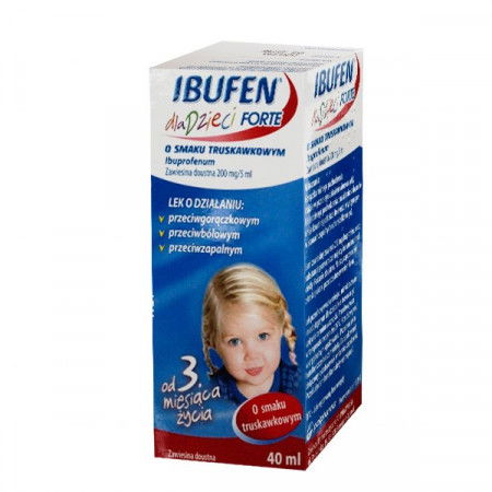 Ibufen dla dzieci forte o smaku truskawkowym, (200mg/5ml)