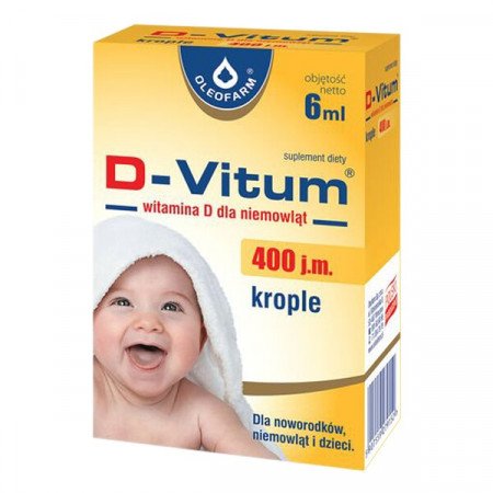 D-Vitum, witamina D dla niemowląt, 6 ml (krople)