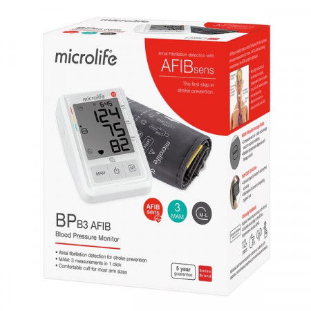 Ciśnieniomierz automatyczny Microlife BP B3 AFIB + zasilacz, 1