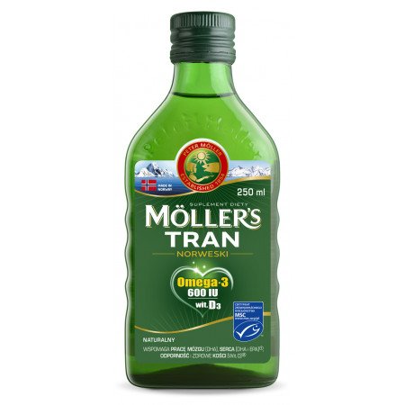 Mollers Tran Norweski, naturalny, płyn, 250 ml