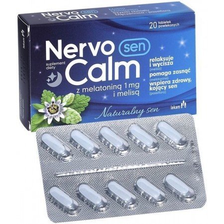 NERVOCALM SEN z melatoniną 1 mg i melisą na bezsenność 20