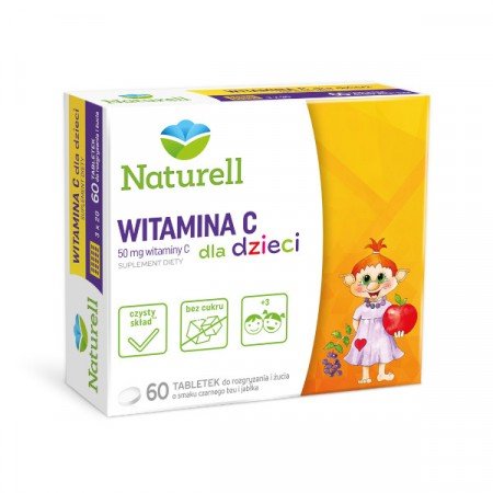 Naturell Witamina C dla dzieci, 60 tabletek do rozgryzania i