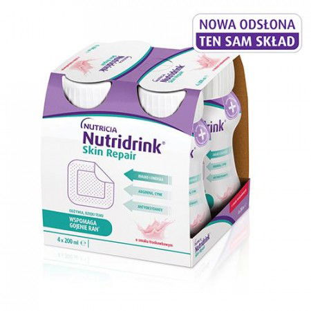 Nutridrink Skin Repair truskawka, 4x200ml