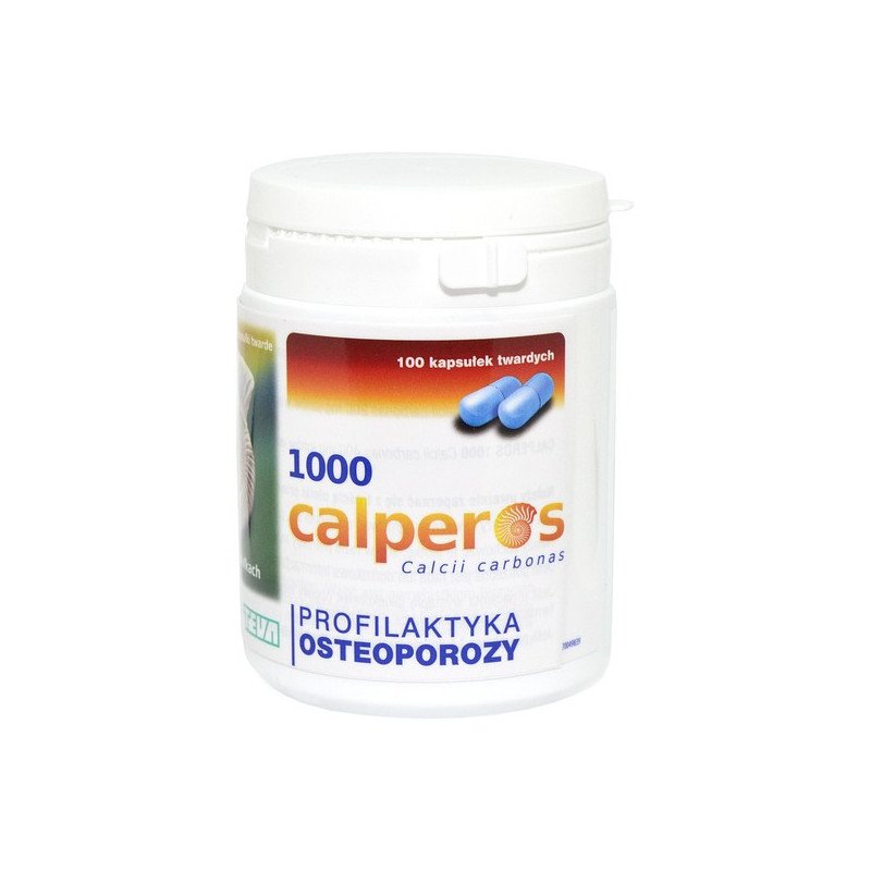 Calperos 1000, 400 mg jonów wapnia, 100 kapsułek