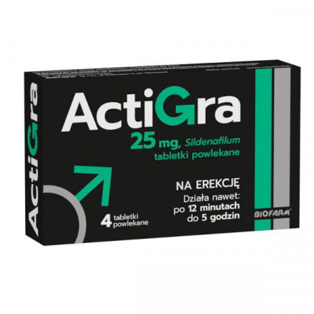 Actigra 25 mg, 4 tabletki powlekane