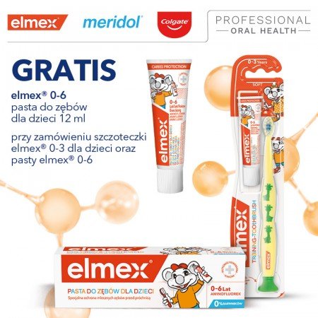Elmex dla dzieci - pasta do zębów Elmex + szczoteczka 0-3 +