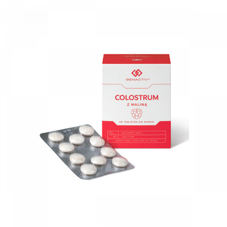 Colostrum, Colostrigen o smaku malinowym, 60 tabletek do ssania