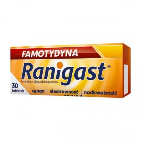 Famotydyna Ranigast 20 mg x 30 tabl. powl.