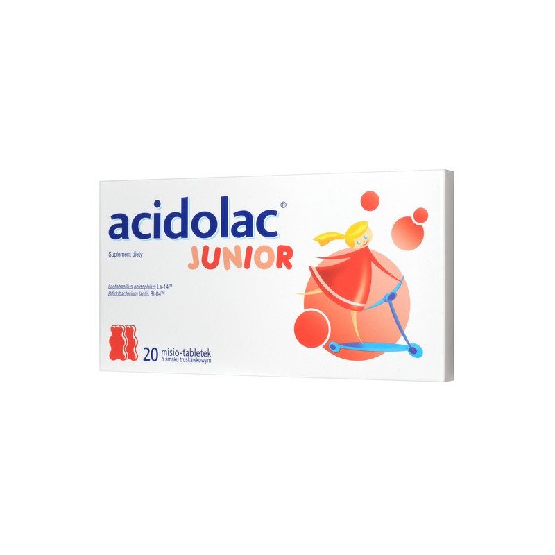Acidolac Junior 20 misio-tabletek, probiotyk o smaku