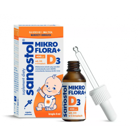 Sanostol Mikroflora + D3 krople - 8 ml