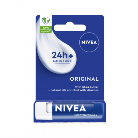 Nivea Original Moisture Pomadka do ust pielęgnująca 24 h - -