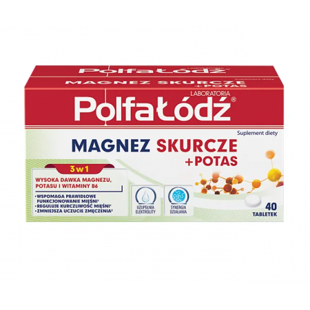 Laboratoria PolfaŁódź Magnez Skurcze + Potas tabletki - 40 tabl.