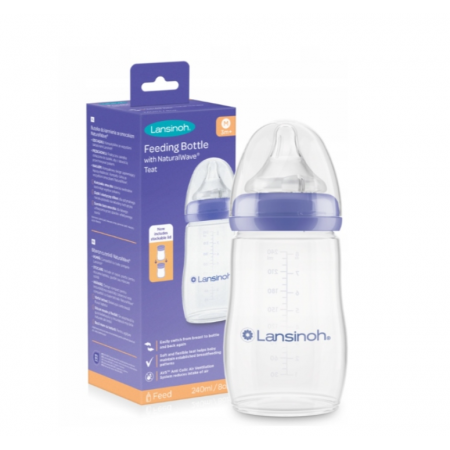 Lansinoh Natural Wave Butelka 240 ml ze smoczkiem - - 1 szt.