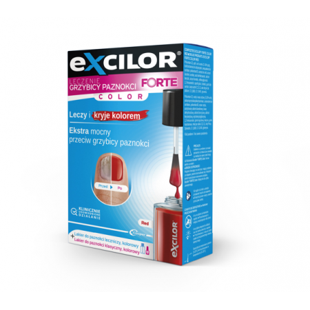 Excilor Forte Color red lakier do paznokci leczniczy - 30 ml +