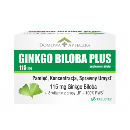 DOMOWA APTECZKA Ginkgo Biloba Plus na pamięć 48 tabl.