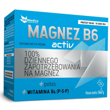 Magnez B6 Activ proszek - 21 sasz. po 7 g