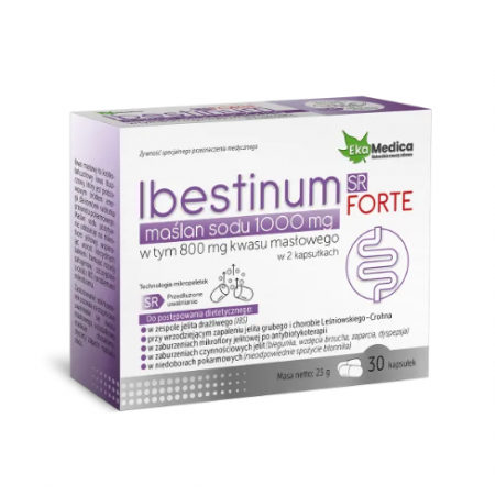 Maślan Sodu 1000 mg Ibestinum Forte SR kapsułki - 30 kaps.