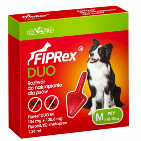 Fiprex Duo ( 134mg + 120,6mg) M - 1,34ml dla psów