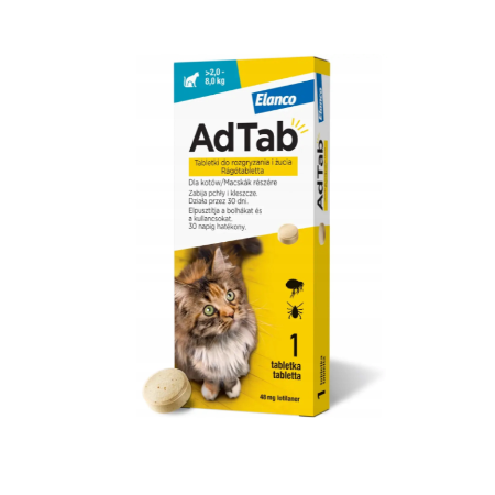 AdTab 48mg kot 2,0 - 8,0 kg 1 tabletka