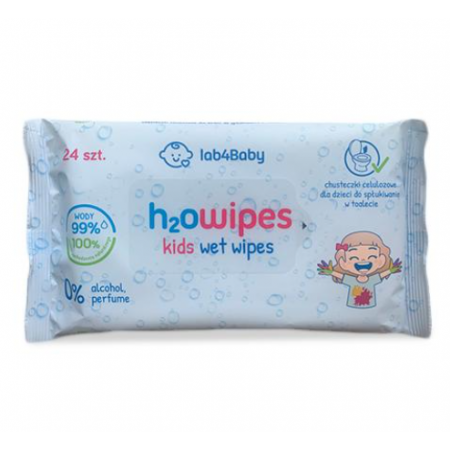 LAB4BABY H2O WIPES KIDS WET WIPES Bezzapachowe Ultradelikatne LAB4BABY H2O WIPES KIDS WET WIPES Bezzapachowe Ultradelikatne Chusteczki nawilżane - - 24 szt._2