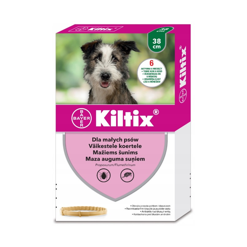 Bayer Kiltix Obroża na kleszcze i pchły dla psa dł. 38cm Bayer Kiltix Obroża na kleszcze i pchły dla psa dł. 38cm