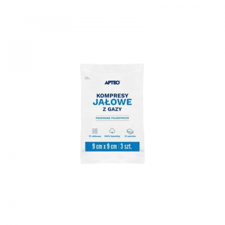 Kompresy z gazy jałowe 9 x 9cm APTEO CARE 3 sztuki Kompresy z gazy jałowe 9 x 9cm APTEO CARE 3 sztuki_2