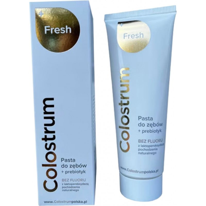 Colostrum Polska Fresh pasta do zębów z Colostrum+ prebiotyk Colostrum Polska Fresh pasta do zębów z Colostrum+ prebiotyk bez fluoru 75 ml