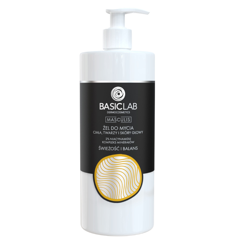 BasicLab, żel do mycia ciała, twarzy i skóry głowy, 500 ml BasicLab, żel do mycia ciała, twarzy i skóry głowy, 500 ml