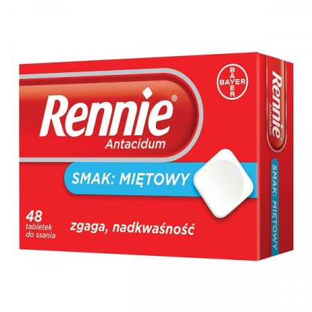 Rennie Antacidum, 680 mg+80 mg, tabletki do ssania, smak