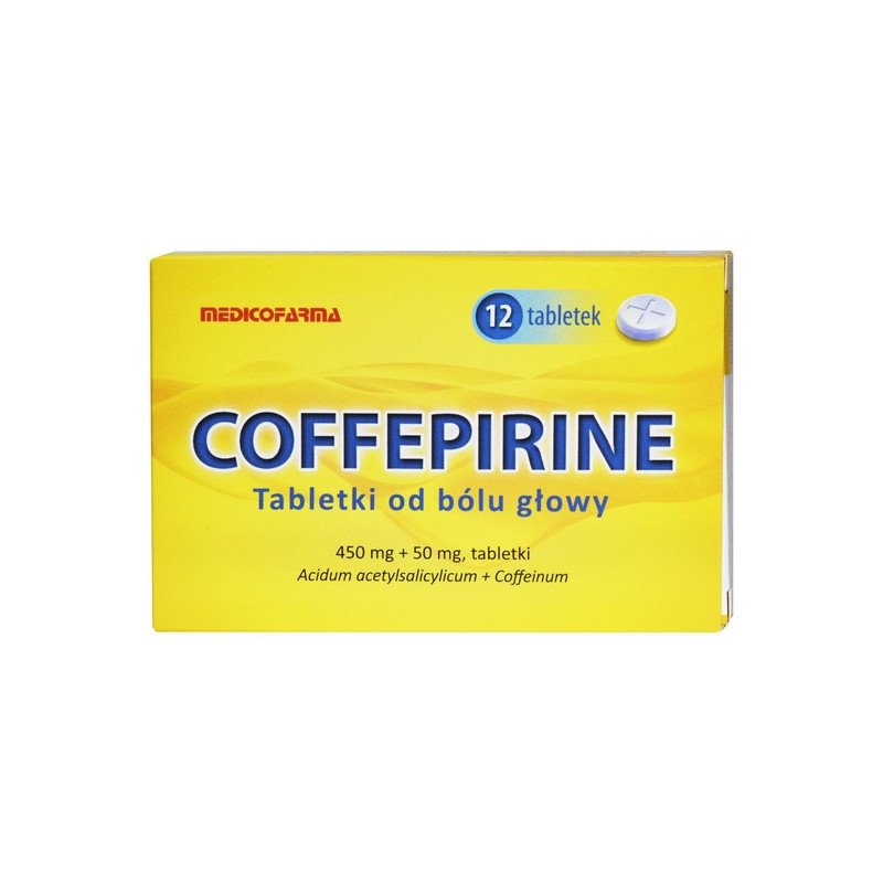 Coffepirine Tabletki od bólu głowy 450mg + 50mg 12 tabletek