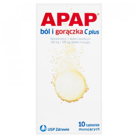 APAP ból i gorączka C plus, paracetamol 500 mg+ witamina c 300