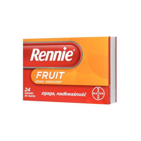 Rennie Fruit, 680 mg + 80 mg, tabletki do ssania, smak owocowy