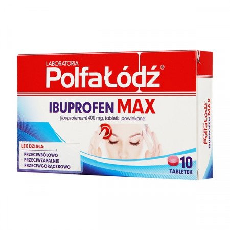 Ibuprofen Max, 400 mg, tabletki powlekane, 10 szt. Polfa Łódź