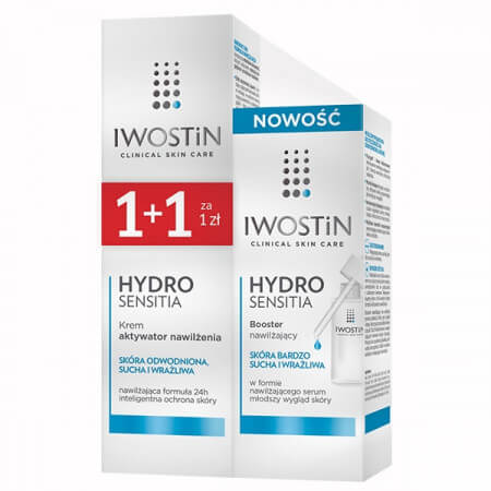 IWOSTIN HYDRO SENSITIA ZESTAW booster+aktywator 50ml+30ml